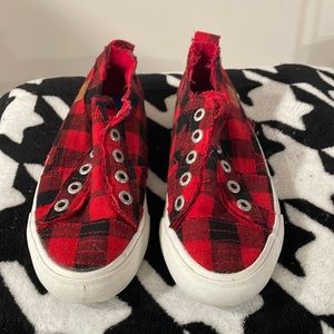 Womens Blowfish red plaid sneakers